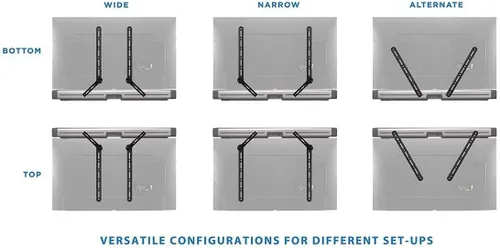 Miniatura 2 de Monoprice Soporte universal para barra de sonido con brazos ajustables, se adapta a pantallas de 23 a 65 pulgadas, barras de sonido de hasta 33