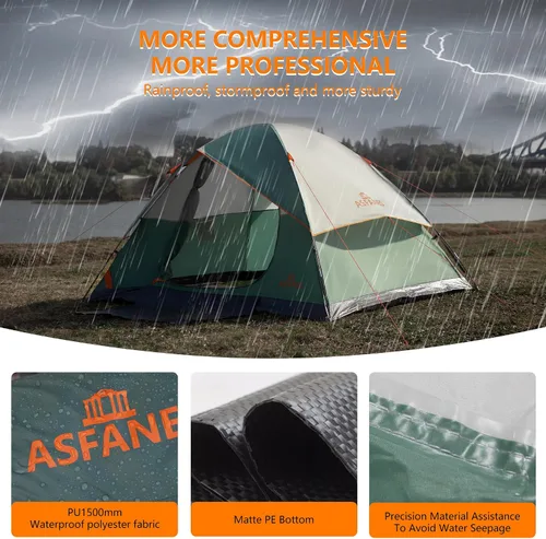Miniatura 2 de ASFANES Tiendas de campaña para 2-12 personas, impermeables, para mochileros, doble capa, perfectas para picnics, pesca y camping en el patio