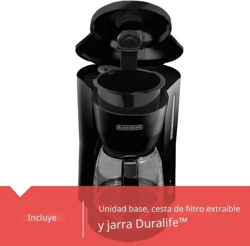 Miniatura 4 de BLACK+DECKER Cafetera de 5 tazas, DCM600B, color negro