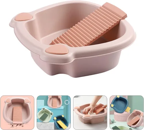 Miniatura 7 de Toddmomy Lavabo de tabla de lavado de 11.41 x 11.41 x 3.74 pulgadas, ligero para lavar a mano, ropa, pequeñas prendas delicadas, uso en el hogar