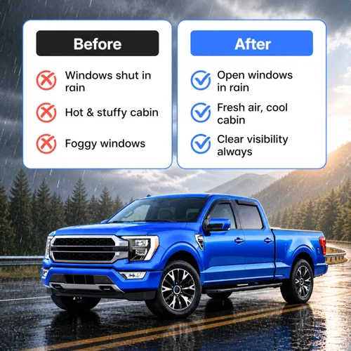 Miniatura 5 de Visor para ventana IG para Hyundai Venue 2020-2023, protector contra la lluvia, adhesivo extra duradero, deflector de viento para lado