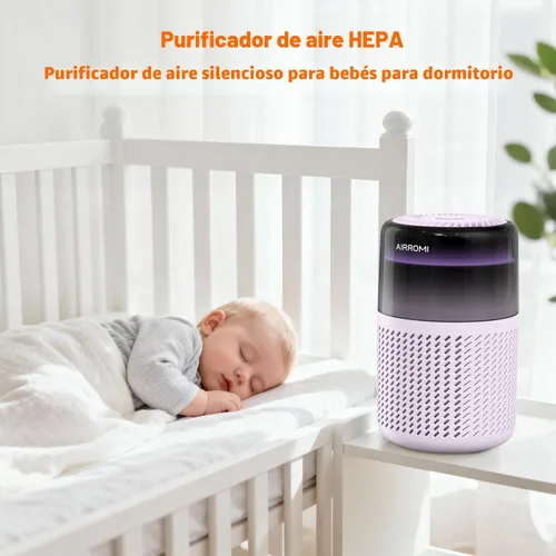 Miniatura 8 de Purificador de aire HEPA AIRROMI para dormitorio y hogar, purificador de aire para mascotas del hogar, elimina el olor a mascotas, olor a arena