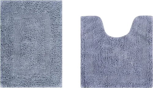 Miniatura 37 de Better Trends Alfombra de Inodoro en Forma de U Cubierta de Asiento de Inodoro de Lujo 100% Algodón Absorbente de Agua, Cubierta de Tapa Reversible