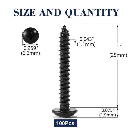 Miniatura 2 de Tornillo de madera de cabeza de cerradura de 1 x 4, 100 piezas, tornillo Phillips de acero inoxidable 18-8 (304) de autorroscado rápido con óxido