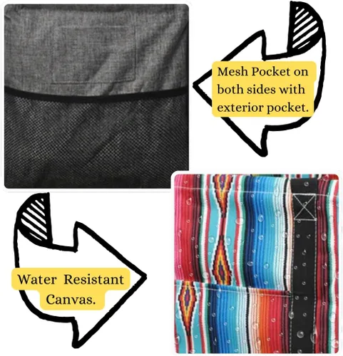 Miniatura 331 de NGIL Bolsa de comestibles reutilizable extra grande plegable de gran tamaño para comestibles, almacenamiento, picnic, playa, Bronco-negro occidental