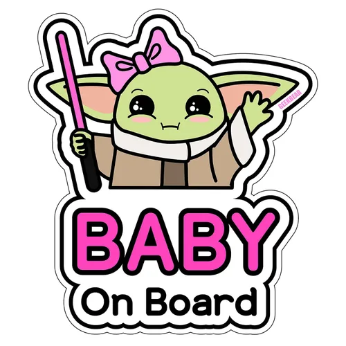 Miniatura 8 de GEEKBEAR Etiqueta engomada del coche del bebé a bordo, diseño del personaje, reflectante, resistente a la intemperie (01. Niño básico)