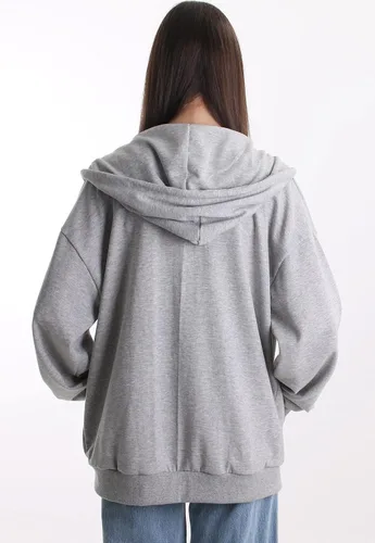 Miniatura 3 de MAJECLO - Sudadera con capucha para mujer, diseño de botón con bloque