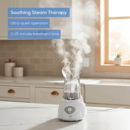 Miniatura 3 de Beurer Inhalador de vapor SI30 para congestión sinusal y alergias, sin medicamentos, configuración rápida de 3 a 5 minutos, ultra silencioso