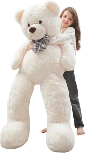 Miniatura 22 de MorisMos Oso de peluche gigante, regalo de oso gigante suave para niñas, novia en San Valentín, Navidad, cumpleaños, 47 pulgadas, azul Azul claro