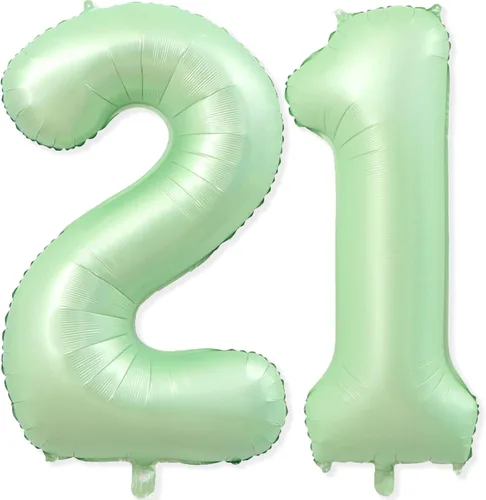 Miniatura 7 de 1 globo de aluminio verde claro de 40 pulgadas, globos gigantes de helio número 1 para niños y niñas, decoraciones de primer cumpleaños, baby