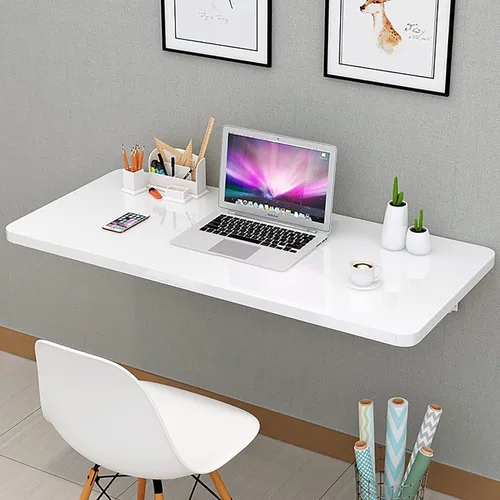 Mesa plegable para montar en la pared, mesa de trabajo plegable, mesa plegable resistente y estable para lavandería, bar en casa, cocina y comedor