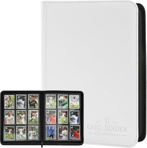 Miniatura 13 de Carpeta de tarjetas con 9 bolsillos, carpeta de tarjetas coleccionables con cremallera de alta calidad, 540 bolsillos de doble cara, álbum de Verde