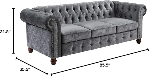 Miniatura 9 de Lexicon Boswell - Sofá de sala de estar, color gris oscuro