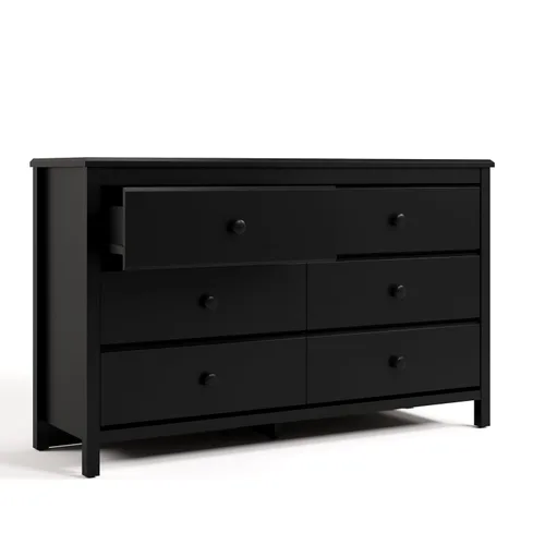 Miniatura 11 de Storkcraft - Cómoda Alpine con 6 cajones (negro) – Certificado GREENGUARD Gold, cómoda negra para dormitorio, cajones de almacenamiento para niños