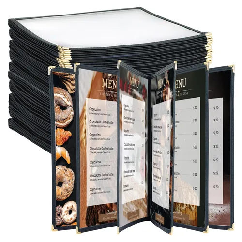 Miniatura 11 de 8.5 x 11 Pulgadas Cubiertas de Menú, Paquete de 10 1 Página 2 Vistas Fundas de Menú con Vista Clara Soporte de Menú para Cocina, Suministros