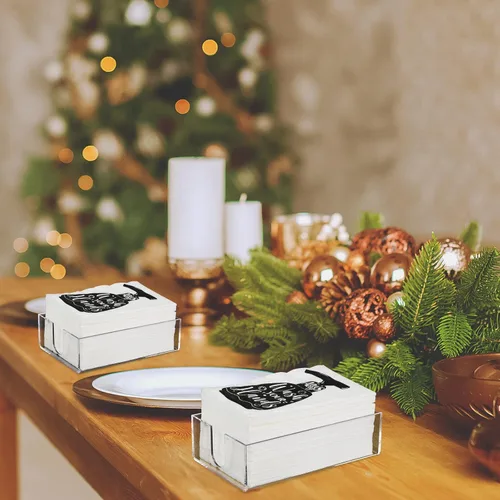 Miniatura 5 de Outus 101 toallas de mano desechables y servilletero acrílico, etiqueta de baño, servilletas de invitados, reglas de baño para baño, tocador