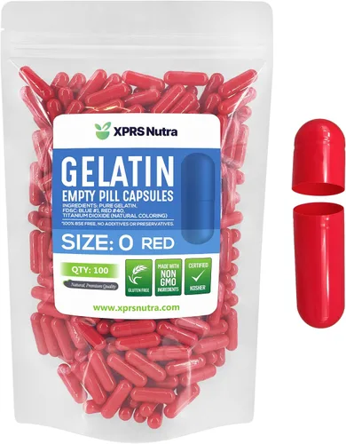 Miniatura 38 de XPRS Nutra Size 0 Empty Capsules - 100 Count Empty Gelatin Capsules - Pills DIY Capsule Filling - Pure Bovine Pill Gel Caps for Do-It-Yourself Rosado