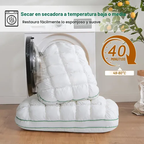 Miniatura 8 de YOUR MOON - Almohada de cama de apoyo esponjosa tamaño Queen, relleno premium súper suave alternativo al plumón para dormir, almohadas de cama