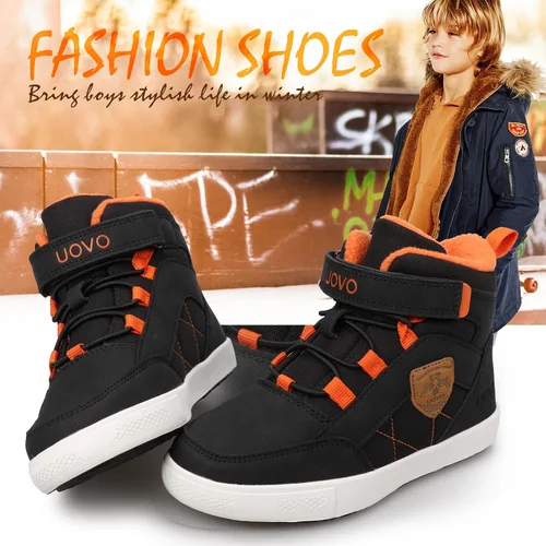 Miniatura 2 de UOVO Zapatos para niños resistentes al agua, botas de skate de media parte superior, botas atléticas para niños, talla 11 para niños pequeños a 6.5