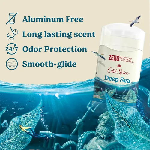 Miniatura 2 de Old Spice Desodorante para hombre Deep Sea con aroma de elementos oceánicos inspirado en la naturaleza, 3 oz