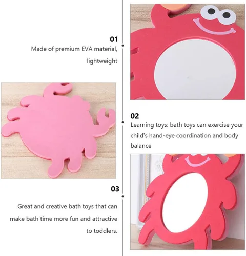 Miniatura 6 de Juego de 2 piezas de juguete de baño de espejo en forma de rana interactivo para bebés, juguetes de ducha para niños, juguete de bañera de ducha
