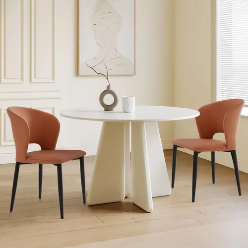 Miniatura 11 de Homcosan Juego de 4 sillas de comedor, modernas sillas de cocina con estructura cruzada y exquisito diseño de tuberías, fácil montaje, sillas