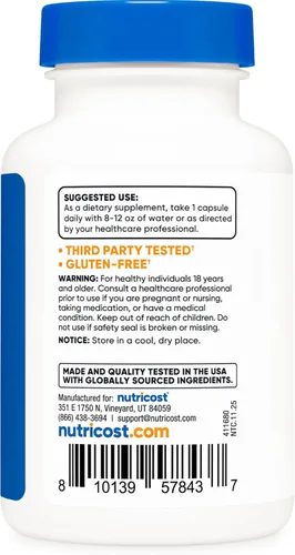 Miniatura 4 de Nutricost Orotato de litio (1,000 mcg) 120 cápsulas - Vegano, sin gluten, sin OMG