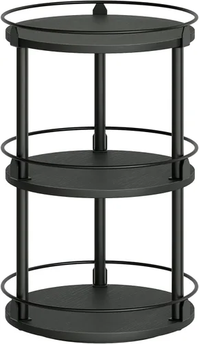 Miniatura 17 de YATINEY Lazy Susan SR22BR - Organizador giratorio para especias, organizador de platos giratorios de 2 niveles, soporte industrial para especias