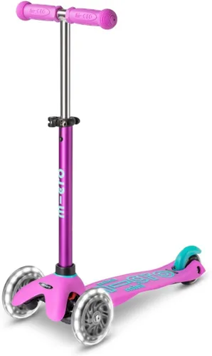 Miniatura 18 de Micro Kickboard Mini scooter LED para niños de 2 a 5 años Niños de hasta 110 libras Diseño de 3 ruedas inclinadas para dirigir Barra en T