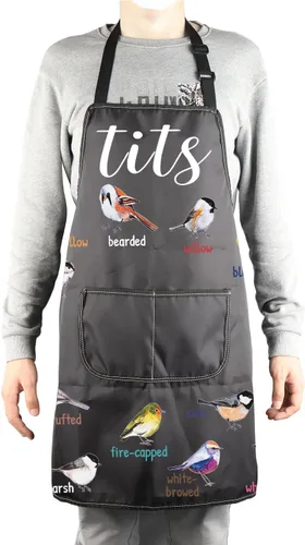 Miniatura 4 de MBMSO Delantal de tetas con bolsillos, delantal de cocina para observación de aves para amantes de las aves Tetas Pájaro Delantal-b