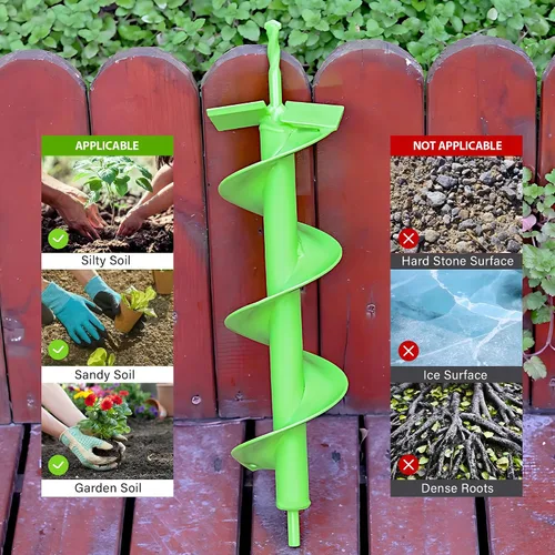 Miniatura 3 de MAZING Broca de taladro en espiral mejorada de 16 x 4 pulgadas para plantar, broca de taladro de jardín resistente, herramienta de plantación