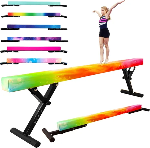 Miniatura 15 de FC Funcheer - Viga de equilibrio ajustable para niños - Viga de gimnasia de 8 pies - Viga de piso alto y bajo para todos los niveles de gimnasia