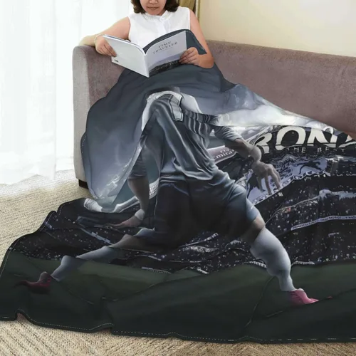 Miniatura 8 de #7 - Mantas de felpa de micro viaje ultra suaves para el hogar, cama, sofá, sala de estar Negro