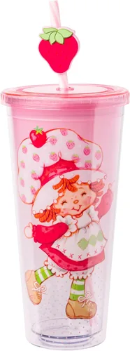 Miniatura 26 de Silver Buffalo Sanrio Hello Kitty Bow Pink Polka Dots - Vaso frío de plástico con tapa y tapa con pajita, 24 onzas Lazo Hello Kitty y lunares rosados