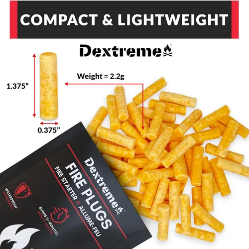 Miniatura 6 de Dextreme Enchufes de fuego impermeables para fogatas, emergencias, supervivencia, hogueras, parrillas 5+ minutos de combustión Todo natural