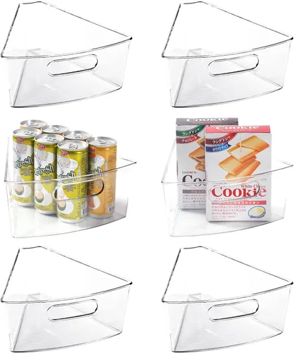 Miniatura 7 de Leeden Lazy Susan Organizador para esquina Lazy Susan de 32 pulgadas de diámetro, contenedores de almacenamiento de plástico para gabinete de cocina