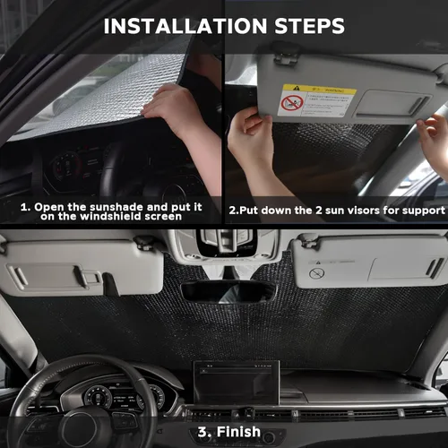 Miniatura 5 de Parasol para parabrisas para BMW X3 2018-2024, 5 capas de burbujas, plegable, grueso, accesorios de protección para visera frontal, bloquea el calor