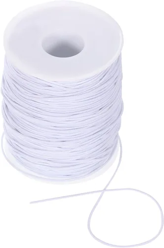 Miniatura 15 de uxcell Cordón elástico de 0.047 pulgadas (0.047 in) con hilo elástico para hacer joyas, collares, pulseras, cuentas, 109 yardas, color marrón