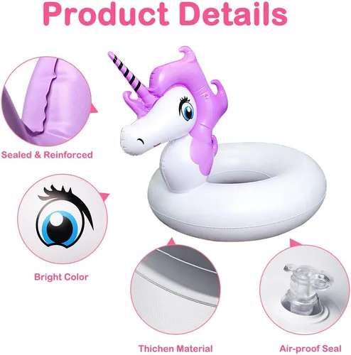 Miniatura 7 de Flotador de piscina de unicornio, flotadores de piscina para niños, flotador inflable de unicornio para piscina, flotadores para niños, anillos