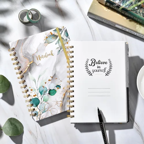 Miniatura 5 de Cuaderno/diario rayado: diario forrado con papel grueso de primera calidad, 8.5 x 6 pulgadas, cuaderno rayado universitario, con exquisito bolsillo