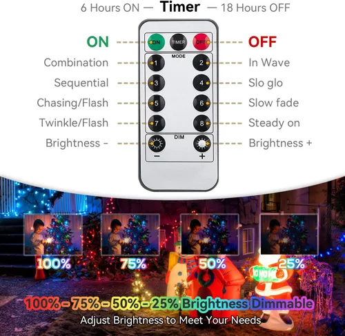 Miniatura 6 de Luces de decoración para el día de San Patricio, 33 pies, 100 luces LED, luces verdes de Navidad, impermeables, para exteriores, cadena de luces