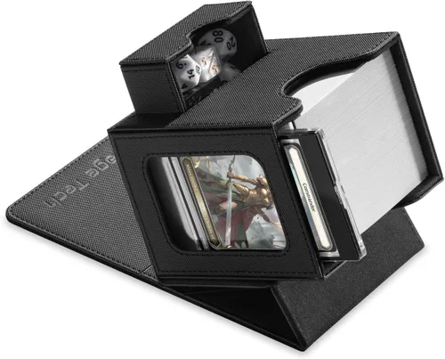 Miniatura 8 de Mage Tech Caja de cartas para MTG Commander, diseño patentado, pantalla Commander, se adapta a 100 tarjetas de doble manga, ladrillo de tarjetas