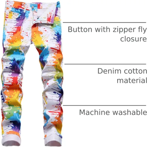 Miniatura 151 de Enrica Pantalones vaqueros estampados casuales para hombre