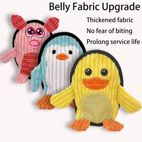 Miniatura 2 de Juguetes chirriantes para perros, paquete de 3, peluches suaves y resistentes, sin juegos de juguetes de peluche, juguetes duraderos para masticar