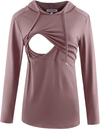 Miniatura 99 de GINKANA Sudadera con capucha para mujer, manga larga, lactancia materna, ropa casual