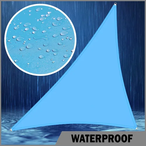 Miniatura 3 de ShadeMart Toldo impermeable triangular de 12 x 12 x 12 pies, color azul, 95% resistente a los rayos UV, toldo de refugio para patio, terraza