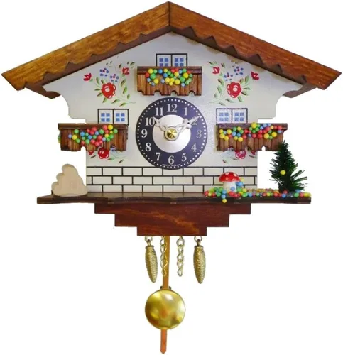 0183QP Engstler - Reloj con pilas, tamaño mini con música/campanillas, 5.75 pulgadas de alto x 7 pulgadas de ancho x 3.25 pulgadas de profundidad,