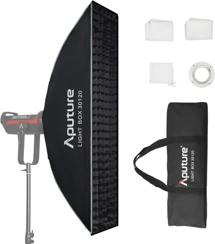 Aputure Caja de luz cuadrada 30120, 11.8 in x 47.2 in, soporte Bowens estándar para Aputure 300DII, 300x, Amaran 60x/60d/100d/200d/100x/200x