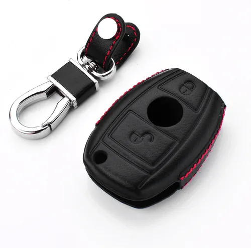 Miniatura 2 de Funda para llavero de cuero genuino para Mercedes-Benz Clase A B C E S G M V Clase CLA CLS GLA GLC GLE GLK GL GLS SL SLK SLC Viano para el estuche