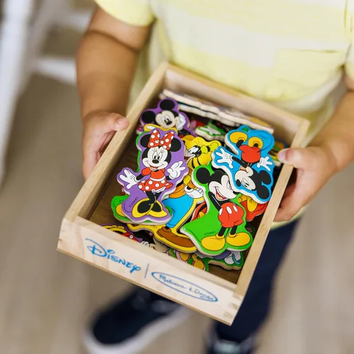 Miniatura 2 de Melissa & Doug Imanes de madera de personajes de Mickey Mouse de Disney (20 piezas), juguetes para fanáticos de Disney, imanes de nevera de Mickey